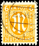 6 Pf. AM-Post In Type Axa Tadellos Gestempelt, Dopp. Gepr. Hettler BPP, Mi. 350.-, Katalog: 20Axa O6 Pf. First... - Sonstige & Ohne Zuordnung