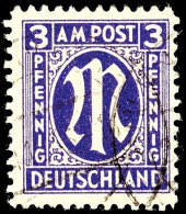 3 Pf AM-Post In Type BDz Tadellos Gestempelt, Gepr. Hettler BPP, Mi. 750.-, Katalog: 17bDz O3 Pf First Issue Of... - Autres & Non Classés