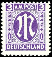 3 Pf. AM-Post In Type BD Tadellos Postfrisch, Fotoattest Andreas Schlegel BPP, Mi. 500.- Attest/Certificate:... - Otros & Sin Clasificación