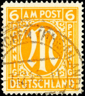 6 Pfg AM-Post, G-Zähnung, Gestempeltes Bedarfsstück, Gepr. Hettler BPP, Mi.130.-, Katalog: 13G O6 Pfg... - Autres & Non Classés