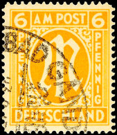 6 Pfennig AM-Post, G-Zähnung, Tadellos Gestempelt "BAD GAND(ERSHEIM)", Gepr. Hettler BPP, Mi. 130.-, Katalog:... - Sonstige & Ohne Zuordnung