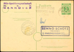 Hildesheim 2, "Gebühr Bezahlt 16.6.46"  (7 Pf.) Auf GA-Karte Ziffer 5 Pf. Von Hannover Nach Harlingerrode... - Otros & Sin Clasificación