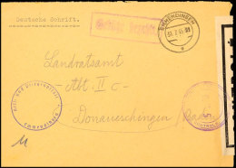 1945, Früher Brief Der Heil- Und Pflegeanstalt Aus EMMENDINGEN 31.7.45 Mit Ra1 "Gebühr Bezahlt." Und... - Sonstige & Ohne Zuordnung