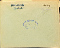 1945, Zensur-Ovalstempel "Z.F.P.202" In Blau Rückseitig Auf Brief Des Landrats Aus STOCKACH 9.8.45 Ohne... - Other & Unclassified