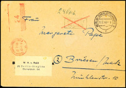 1949, Brief Mit Barfrankatur Von BERLIN-CHARLOTTENBURG 9 13.7. (ab Diesem Tag Beanstandet), Neu Aufgegeben Mit 24... - Otros & Sin Clasificación