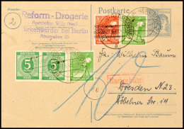 1948, 12 Pfg. Arbeiter-Ganzsachenkarte Mit Zufrankatur 10 Pfg. Arbeiter (2), 5 Pfg. Ziffer (2) Und 8 Pfg. Band Auf... - Sonstige & Ohne Zuordnung