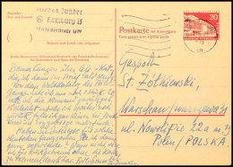 20 Pfg. Frage-Ganzsachenkarte Gebraucht Von HAMBURG 1.3.61 Mit Viel Text Nach Polen, Pracht, Katalog: P40 BF20... - Altri & Non Classificati