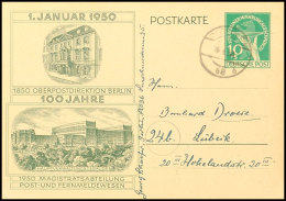 10 Pfg. Sonderpostkarte 100 Jahre OPD Berlin Gebraucht Mit Text Und Tagesstempel BERLIN SW68 16.4.50 Nach... - Autres & Non Classés