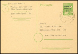 10 Pfg. Maschinen-Aufdruck-Ganzsachenkarte Bedarfsgebraucht Von BERLIN-CHARLOTTENBURG 6 25.8.48 Mit Viel Text,... - Altri & Non Classificati