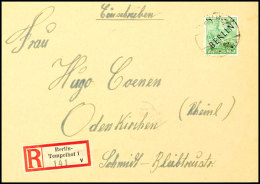 84 Pfg. Schwarzaufdruck Als Portogerechte Einzelfrankatur Auf R-Brief Von BERLIN-TEMPELHOF 8.1.49 Ohne... - Autres & Non Classés