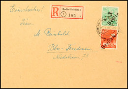 1948, SBZ 84 Pfg. Und 8 Pfg. Arbeiter Mit Handstempel "3/Berlin 4" Als Portogerechte Frankatur Auf R-Ortsbrief Aus... - Other & Unclassified