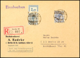 1948, SBZ 80 Pfg. Und 12 Pfg. (Oberrand-Walze) Mit Handstempel "3/Berlin-" Als Portogerechte Frankatur Auf... - Other & Unclassified