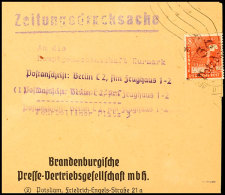 1948, SBZ 8 Pfg. Arbeiter Mit Handstempel "36/Potsdam" Als Portogerechte Einzelfrankatur Auf Drucksache-Streifband... - Autres & Non Classés