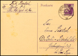 SBZ 6 Pfg. Bären-Ganzsachenkarten Mit Stempel BERLIN NW7 3.8.45 Mit Text Nach Berlin-Bliesdorf, Etwas Fleckig,... - Otros & Sin Clasificación