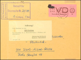 DDR ZKD 20 Pfg Vertrauliche Dienstsache Hellrosa Aus Brief Des Staatsanwalts Des Kreises Marienburg (Sachsen) Ab... - Sonstige & Ohne Zuordnung