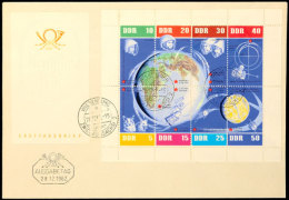 Weltraumflug-Kleinbogen 1962 Auf FDC Mit übergehenden Stempeln Von WIESENBURG 28.12.62, Tadellos, Mi. 90,-,... - Otros & Sin Clasificación