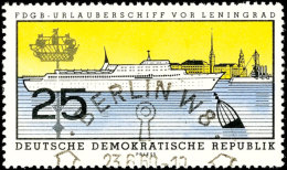 25 Pfg "Urlauberschiff Vor Leningrad", Abart "Druck Auf Der Nicht Gestrichenen Papierseite Und Wasserzeichen DDR... - Autres & Non Classés