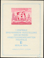 Blockausgabe "Erste Zentrale Briefmarkenausstellung Der BAG Philatelie" Mit Abart "scheinbar Waagerecht Geripptes... - Autres & Non Classés