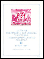Briefmarkenausstellungsblock Auf Geripptem Papier Mit Wz. 2 X II, Tadellos Postfrisch, Fotoattest Paul BPP "...... - Autres & Non Classés