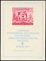 Briefmarkenausstellungsblock Mit Plattenfehler "Punkt über Rechtem Oberem Block-Einfassungsornament", Tadellos... - Autres & Non Classés