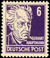 6 Pfg Gerhard Hauptmann, Dunkelblauviolett, Gewöhnliches Papier, Tadellos Postfrisch, Gepr. Paul BPP, Mi.... - Otros & Sin Clasificación