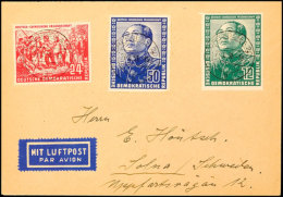 Deutsch-chinesische Freundschaft Komplett Aus Luftpost-FDC Von DRESDEN 27.6.51 Nach Schweden, Tadellos, Mi. 500,-,... - Altri & Non Classificati