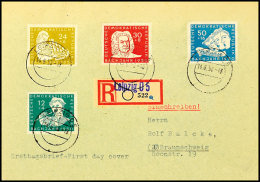 Bach Komplett Auf R-FDC Von LEIPZIG 14.6.50 Nach Braunschweig, Rückseitig Mit Ank.-Stempel, 24 Pfg... - Autres & Non Classés