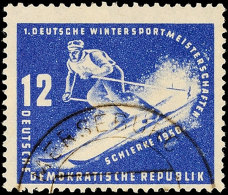 12 Und 24 Pfg Wintersportmeisterschaften 1950 Mit Den Beiden Plattenfehlern, Tadellos Gestempelt, Mi. 190,-,... - Otros & Sin Clasificación