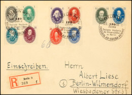 1 Bis 50 Pf. Akademiker, 10 Werte Kpl. Auf Gelaufenem  R-Satzbrief Mit SStpl., Mi. 150,-., Katalog: 261/70 BF1... - Autres & Non Classés