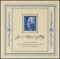 Blockausgabe "Goethe-Festwochen Weimar", Tadellos Postfrisch, Auflage Nur 150.000 Blocks, Mi. 220.-, Katalog: Bl.6... - Autres & Non Classés