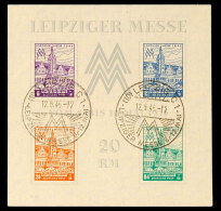 Blockausgabe "Leipziger Messe", Wasserzeichen XZ, Tadellos Gestempelt, Fotoattest Ströh BPP "echt Und... - Autres & Non Classés