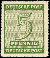 5 Pf. Olivgrün, Wz.Y, Mit D-Zähnung Von Roßwein, Postfrisch, Gepr. Ströh BPP, Mi. 350.-,... - Otros & Sin Clasificación