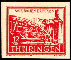 1946, Druckprobe Der Brückenbaumarke 12 + 68 Pfennig Dunkelorangerot, Dickes, Gelblichgraues Kartonpapier,... - Otros & Sin Clasificación