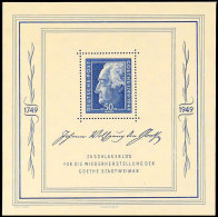 Blockausgabe "Goethe" Postfrisch, Mi. 220,-, Katalog: Bl. 6 **Souvenir Sheet "Goethe" Mint Never Hinged, Michel... - Otros & Sin Clasificación