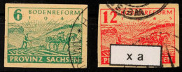 6 Pf. Und 12 Pf. Bodenreform, X-Papier, Gestempelt, Gepr. Ströh BPP, Mi. 370.-, Katalog: 85/86 Xa O6 Pf.... - Otros & Sin Clasificación