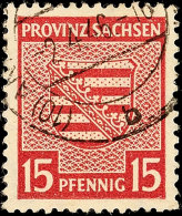 15 Pfennig Ziffernserie, Wasserzeichen 1Y, Bräunlichkarmin, Tadellos Gestempelt, Geprüft Modry BPP, Mi.... - Otros & Sin Clasificación