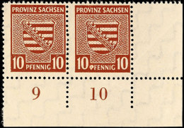 10 Pf. Siena, Waager. Unteres Eckrandpaar, Einmal Mit Seltenem Plattenfehler II, Postfrisch, Gepr. Ströh BPP,... - Autres & Non Classés