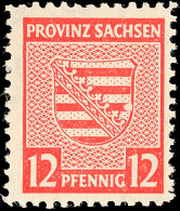 12 Pf. Rosarot, A-Zähnung, Mit Plattenfehler II, Postfrisch, Gepr. Ströh BPP, Mi. 300.- (ohne Aufschlag... - Autres & Non Classés