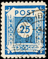 25 Pf. Blau, Durchstich Klotzsche, Tadellos Gestempelt, Gepr. Ströh BPP, Mi. 400.-, Katalog: 49F O25 Pf.... - Sonstige & Ohne Zuordnung