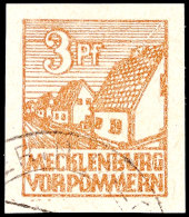 3 Pf. Lebhaftorangebraun, Plattenfehler X, Tadellos, Gestempelt, Gepr. Kramp BPP, Mi. 550.- (ohne Aufschlag... - Otros & Sin Clasificación