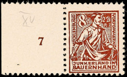 8 + 22 Pf. Schwärzlichsiena Mit Plattenfehler XV, Postfrisch, Gepr. Kramp BPP, Mi. 300.- (ohne Aufschlag... - Autres & Non Classés