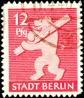 12 Pf. Rot Mit Plattenfehler II, Gestempelt, Gepr. Ströh BPP, Mi. 500.-, Katalog: 5BII O12 Pf. Red With... - Otros & Sin Clasificación