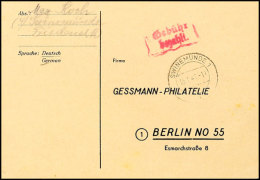 Stettiner Zipfel: 1946, Vordruck-Postkarte Von SWINEMÜNDE 1 16.1.46 Mit Rotem Ra2 "Gebühr Bezahlt" Und... - Otros & Sin Clasificación