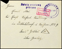 Deutsche Postverwaltung In Niederschlesien: 1945, Violetter DKr.-Notstempel "SEIDENBERG 17.SEP.1945" Auf Brief Mit... - Autres & Non Classés