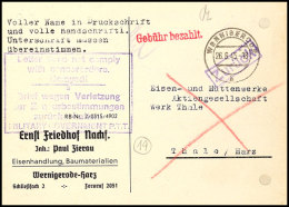 1945, Zweisprachiger Ra8 ".....3 Brief Wegen Verletzung Der Zensurbestimmungen....MILITARY GOUVERNEMENT P.T.T.",... - Autres & Non Classés