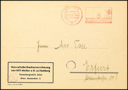 1945, Aptierter, Roter Postfreistempel Zu 8 Pfg Des Postamtes Erfurt 1 Vom 27.6.45 Auf Ortsbrief, Fotoattest Nagler... - Autres & Non Classés