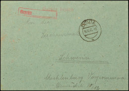 1945, "Geprüft......", Roter Ra1-Zensurstempel Auf Bedarfsbrief Aus PUTLITZ 18.10.45 Mit Rotem L1 "Gebühr... - Autres & Non Classés