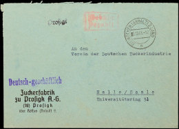 PROSSIGK, Klarer Schwarzer Notstempel A. Firmenbrief Mit Barfreimachung Vom 3.12.45 Nach Halle, Tadellos ... - Sonstige & Ohne Zuordnung