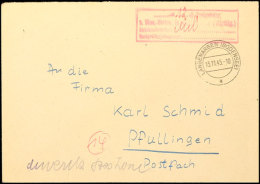 LANGENARGEN (Bodensee), Einnahmenachweisstempel A. Brief Vom 15.11.45 Nach Pfullingen, Tadellos, Gepr. Zierer BPP ... - Sonstige & Ohne Zuordnung