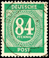 84 Pfennig Ziffernausgabe, Grün, Tadellos Gestempelt, Arge Farbgeprüft Und Geprüft Schlegel BPP,... - Autres & Non Classés